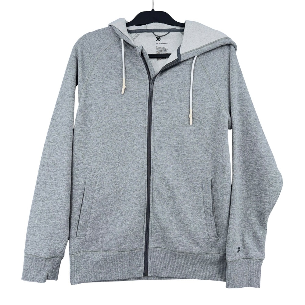 All in Motion Full Zip Hoodie Women Medium Cotton Polyester Gray